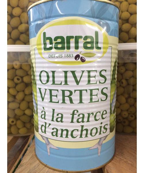 Boite 5/1 olives farcies aux anchois (origine Espagne) - Azur TJ Olives