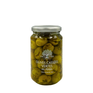 OLIVES CASSEES VERTES AIL ET PERSIL 210G