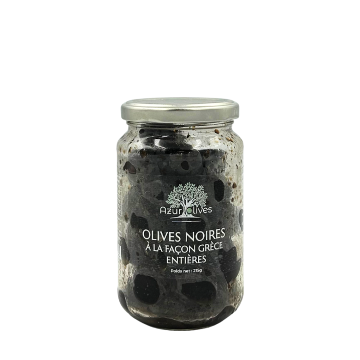 Verrine-olives-facon-grece-entieres-1-uniforme OLIVES NOIRES FACON GRECE ENTIERES 215G